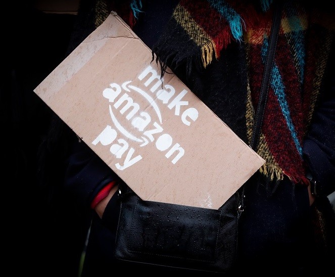 Actie in Brussel voor #MakeAmazonPay