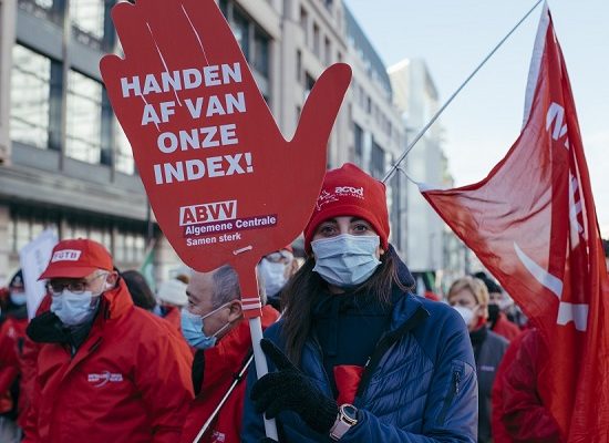 Op straat ter verdediging van koopkracht en vakbondsvrijheid